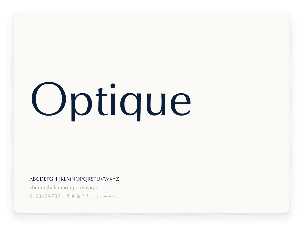 Présentation de la police d'écriture Optique pour Geoffrey Rolland.