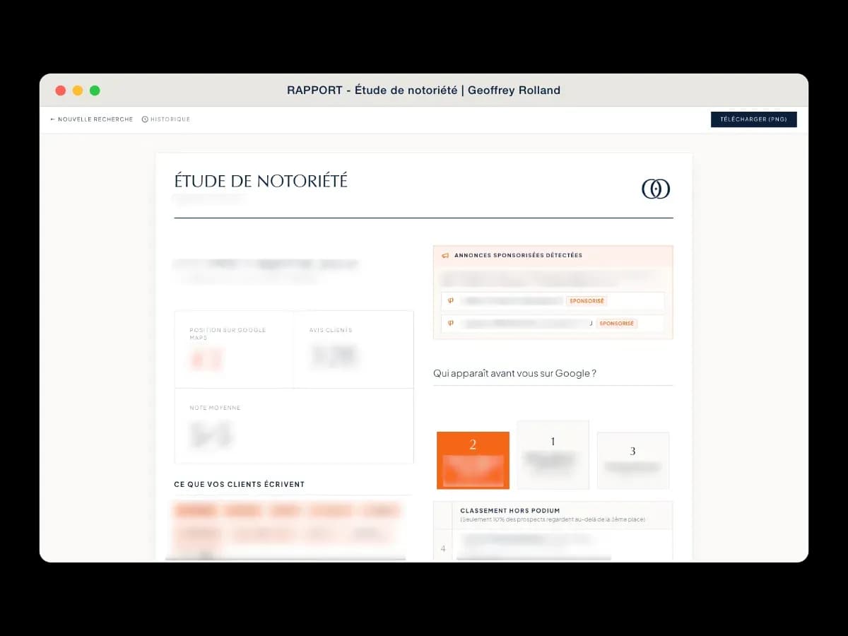 Image du rapport du générateur d'audit de Geoffrey Rolland